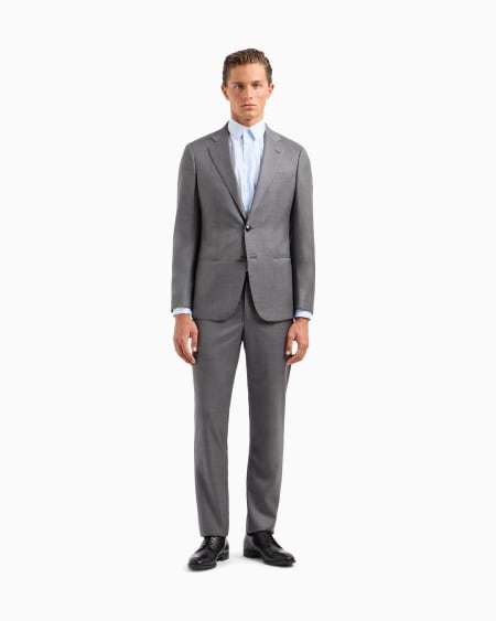 A|x Armani Exchange Single-breasted Soho Line Suit In Virgin Wool And Cashmere