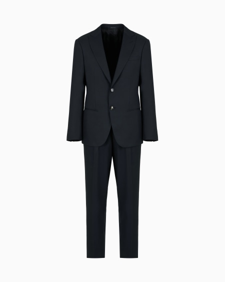 a|x armani exchange Single-breasted Soho line suit in virgin wool armure