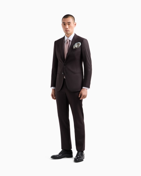 A|x Armani Exchange Single-breasted Soho Line Suit In Virgin Wool Cloth