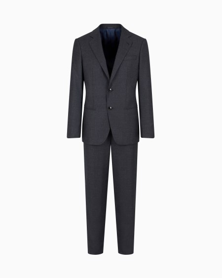 a|x armani exchange Single-breasted Soho line suit in virgin wool mélange