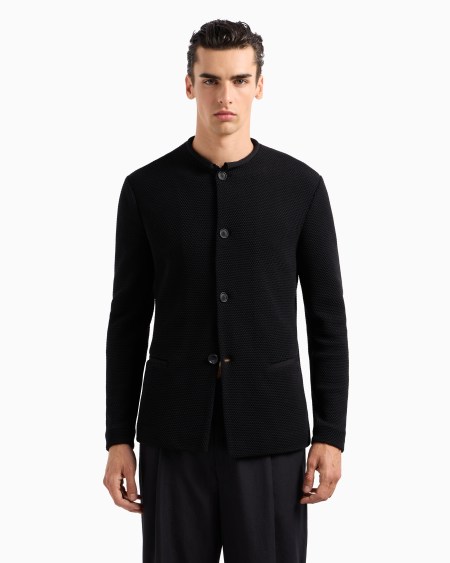 A|x Armani Exchange Single-breasted Virgin-wool Blend Jacket