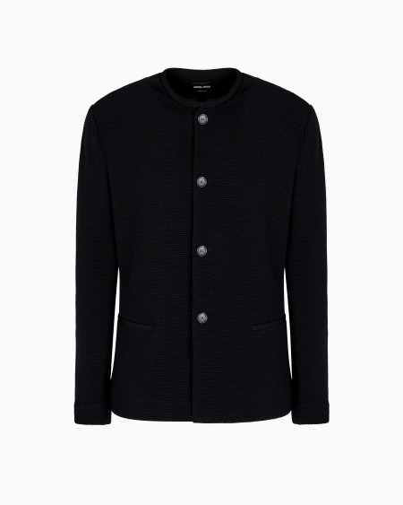 a|x armani exchange Single-breasted virgin-wool blend jacket