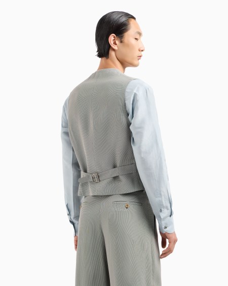 A|x Armani Exchange Single-breasted Waistcoat In A Textured Viscose Blend