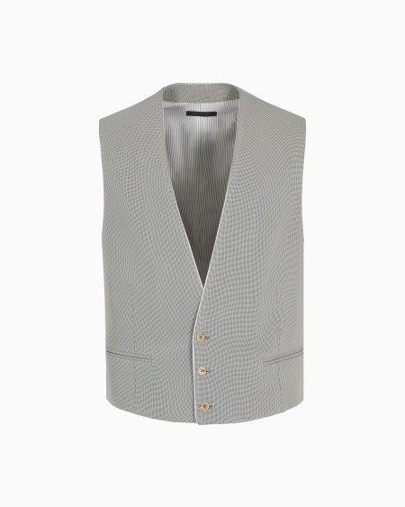 a|x armani exchange Single-breasted waistcoat in a textured viscose blend