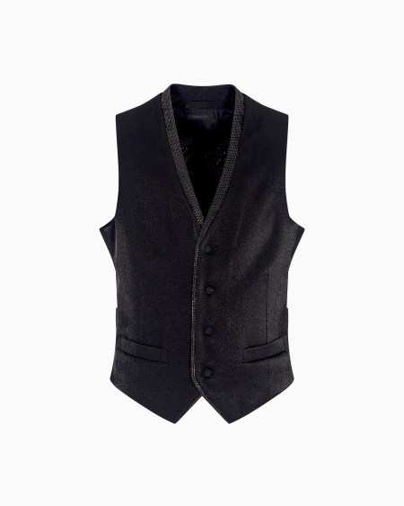 a|x armani exchange Single-breasted waistcoat in a viscose blend with rhinestones