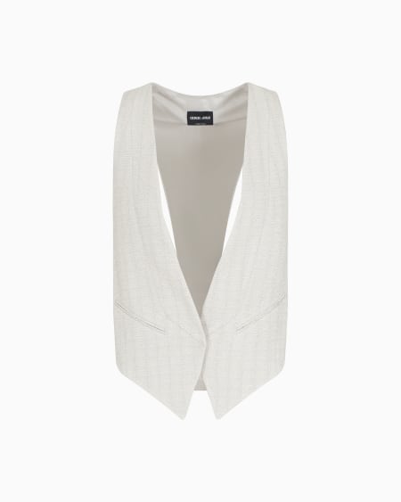 a|x armani exchange Single-breasted waistcoat in armure viscose crêpe