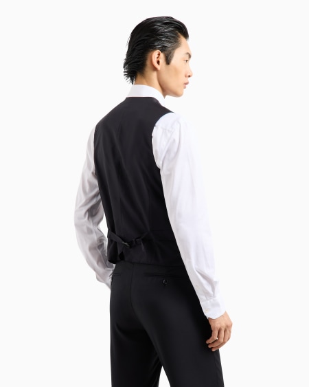 A|x Armani Exchange Single-breasted Waistcoat In Virgin Wool