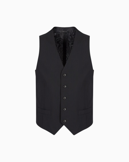 a|x armani exchange Single-breasted waistcoat in virgin wool