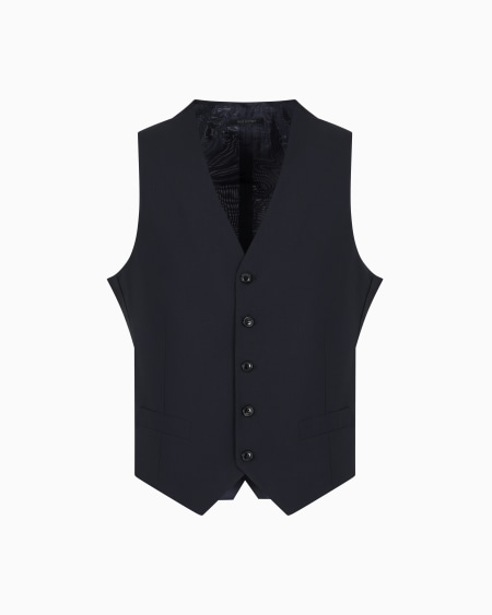 a|x armani exchange Single-breasted waistcoat in virgin wool