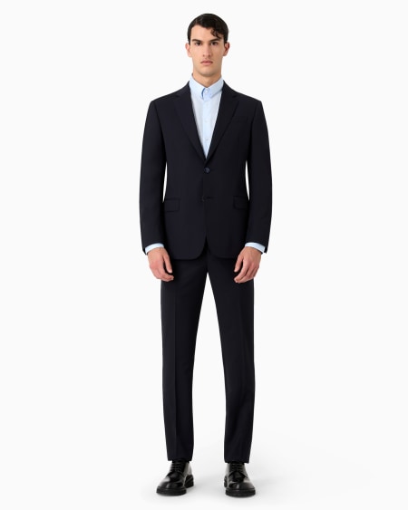 A|x Armani Exchange Single-breasted Water-repellent Wool Suit From The Soft Line