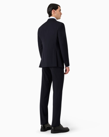 A|x Armani Exchange Single-breasted Water-repellent Wool Suit From The Soft Line