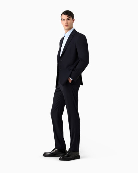 A|x Armani Exchange Single-breasted Water-repellent Wool Suit From The Soft Line