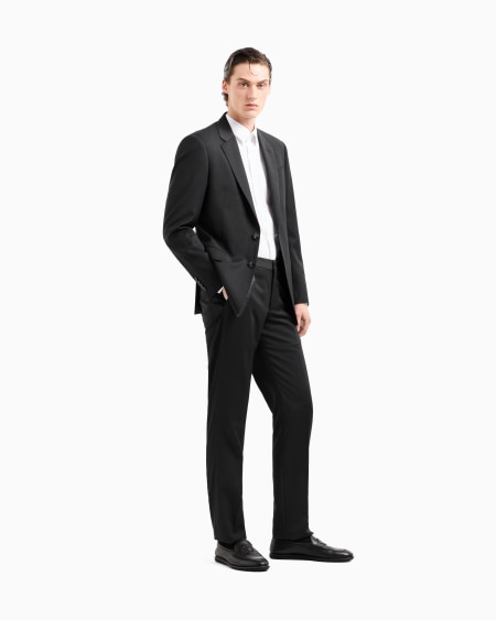 A|x Armani Exchange Single-breasted Water-repellent Wool Suit From The Soft Line