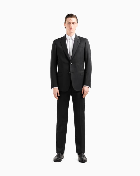 A|x Armani Exchange Single-breasted Water-repellent Wool Suit From The Soft Line
