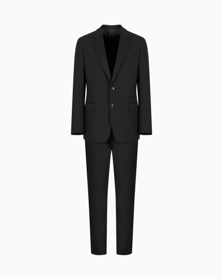 a|x armani exchange Single-breasted water-repellent wool suit from the Soft line