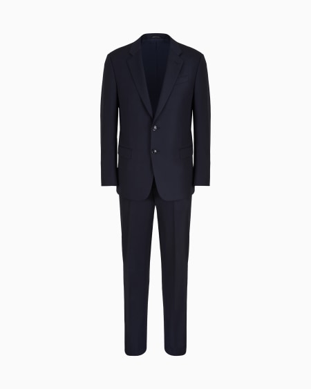 a|x armani exchange Single-breasted water-repellent wool suit from the Soft line