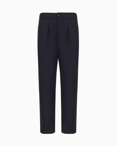 a|x armani exchange Single-dart wool-canvas trousers