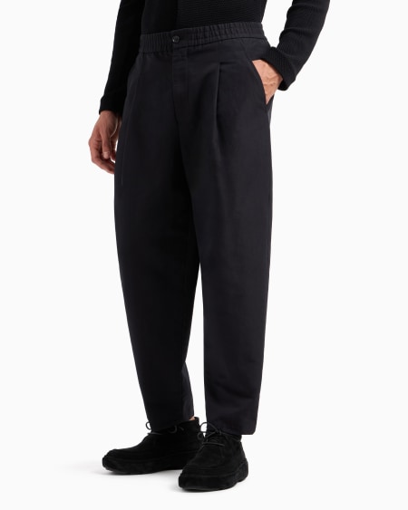 A|x Armani Exchange Single-pleat Cotton And Linen Trousers