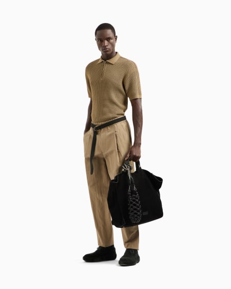 A|x Armani Exchange Single-pleat Cotton And Linen Trousers