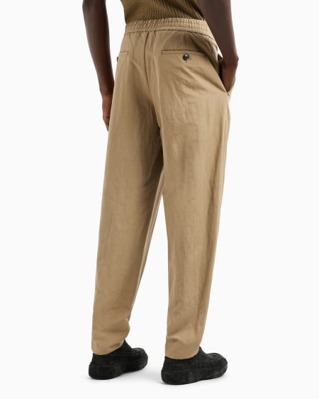 A|x Armani Exchange Single-pleat Cotton And Linen Trousers