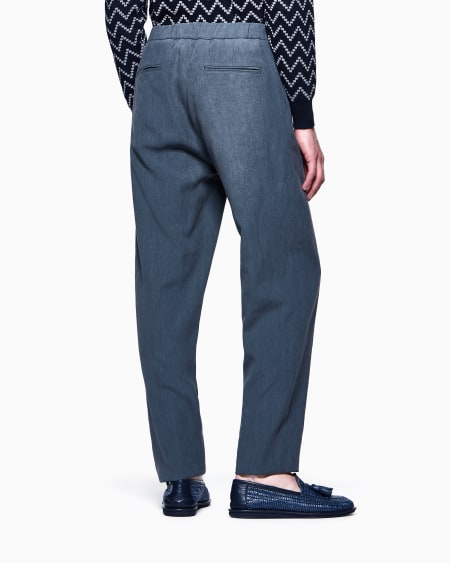 A|x Armani Exchange Single-pleat Linen-canvas Trousers