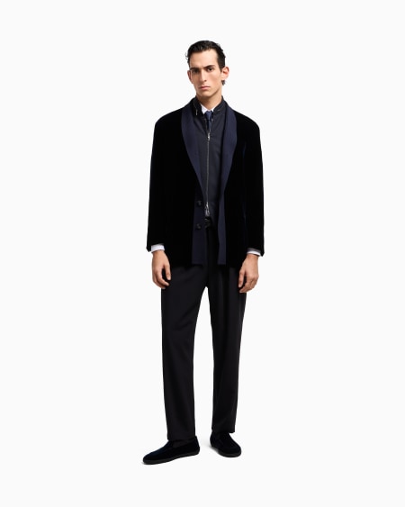 A|x Armani Exchange Single-pleat Pure Virgin Wool Crêpe Trousers