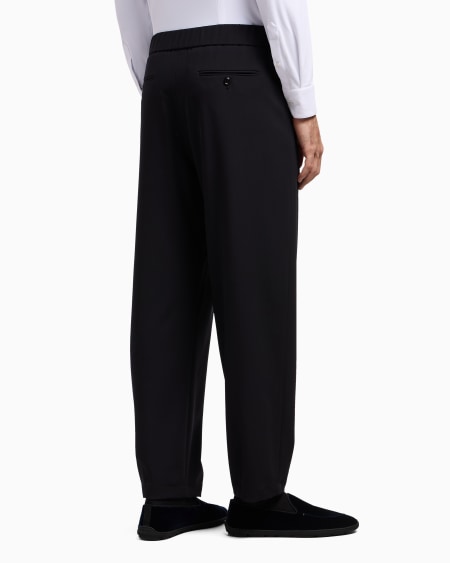 A|x Armani Exchange Single-pleat Pure Virgin Wool Crêpe Trousers