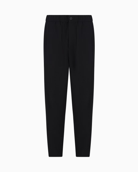 a|x armani exchange Single-pleat pure virgin wool crêpe trousers