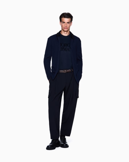 A|x Armani Exchange Single-pleat Pure Virgin Wool Crêpe Trousers