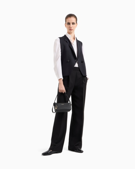 A|x Armani Exchange Single-pleat Silk Crêpe Cady Trousers