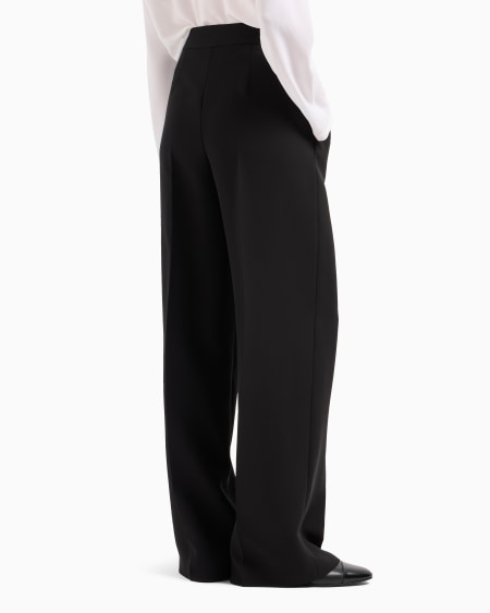 A|x Armani Exchange Single-pleat Silk Crêpe Cady Trousers
