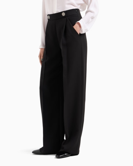 A|x Armani Exchange Single-pleat Silk Crêpe Cady Trousers
