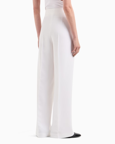 A|x Armani Exchange Single-pleat Silk Crêpe Cady Trousers