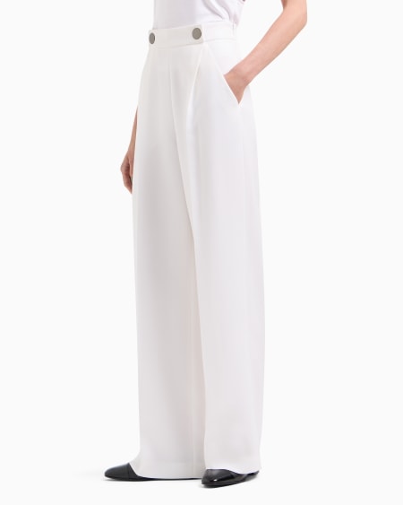 A|x Armani Exchange Single-pleat Silk Crêpe Cady Trousers