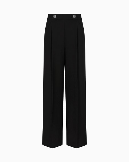a|x armani exchange Single-pleat silk crêpe cady trousers