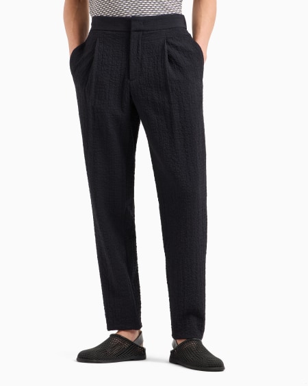 A|x Armani Exchange Single-pleat Stretch-wool Trousers