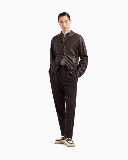 A|x Armani Exchange Single-pleat Stretch-wool Trousers
