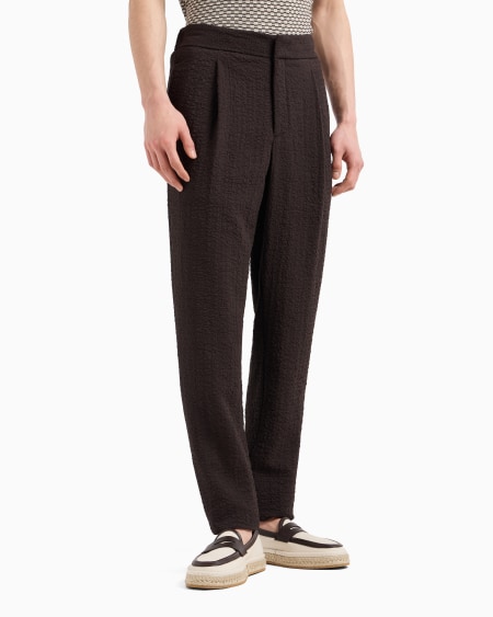 A|x Armani Exchange Single-pleat Stretch-wool Trousers