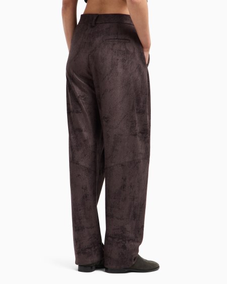 A|x Armani Exchange Single-pleat Trousers In Alcantara-effect Jersey