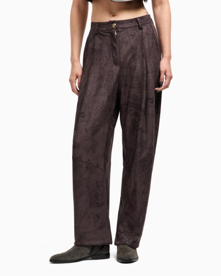 A|x Armani Exchange Single-pleat Trousers In Alcantara-effect Jersey