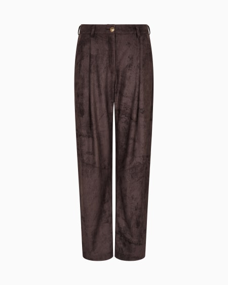 a|x armani exchange Single-pleat trousers in Alcantara-effect jersey