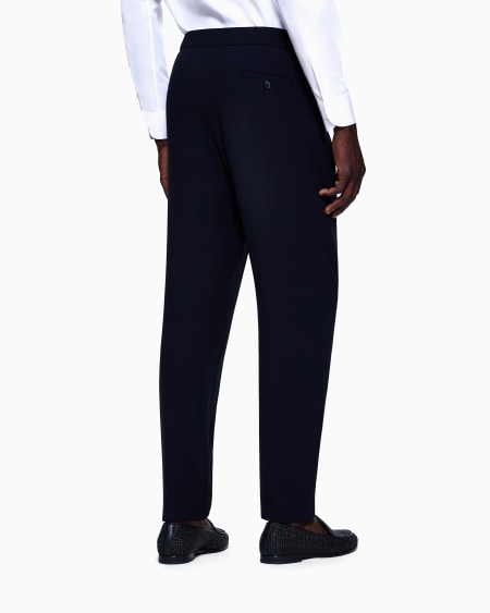 A|x Armani Exchange Single-pleat Wool-crêpe Trousers