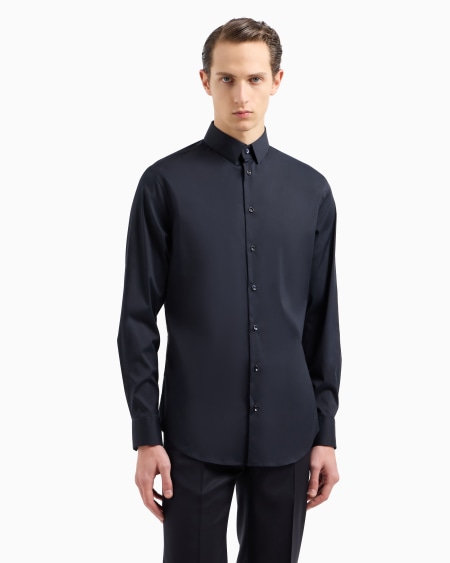A|x Armani Exchange Slim-fit Shirt In Cotton Poplin