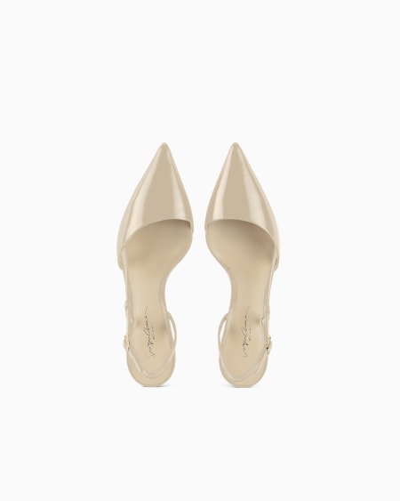 A|x Armani Exchange Slingbacks In Textured Patent Leather