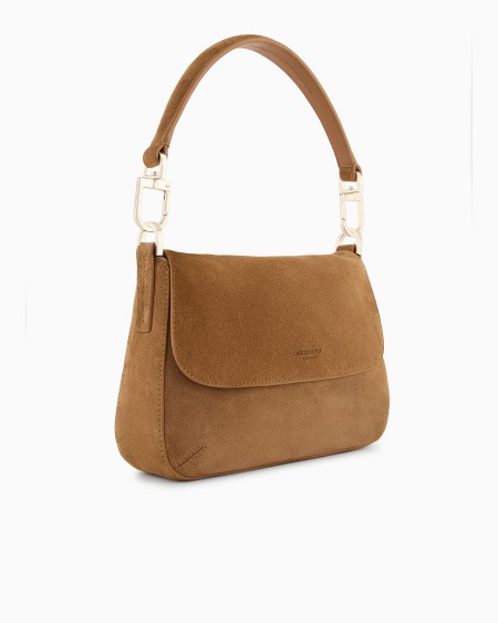 A|x Armani Exchange Small La Prima Soft Suede Handbag