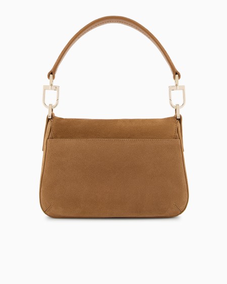 A|x Armani Exchange Small La Prima Soft Suede Handbag