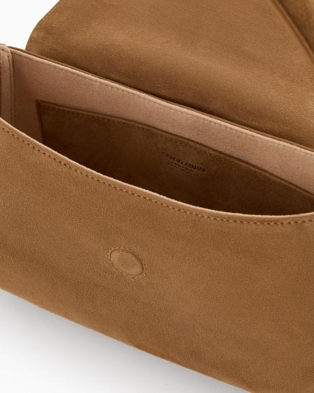 A|x Armani Exchange Small La Prima Soft Suede Handbag