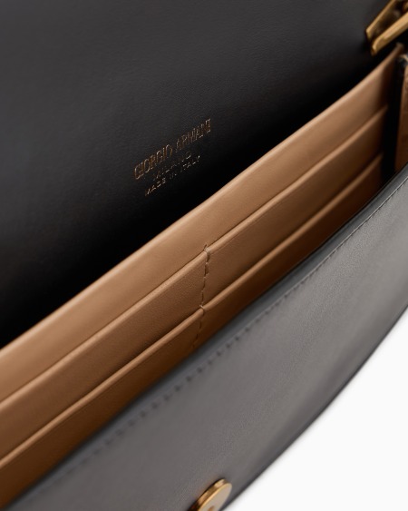 A|x Armani Exchange Small Leather Shoulder Clutch Bag