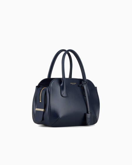 A|x Armani Exchange Small Palmellato-leather La Prima Boston Bag