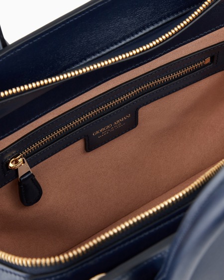 A|x Armani Exchange Small Palmellato-leather La Prima Boston Bag